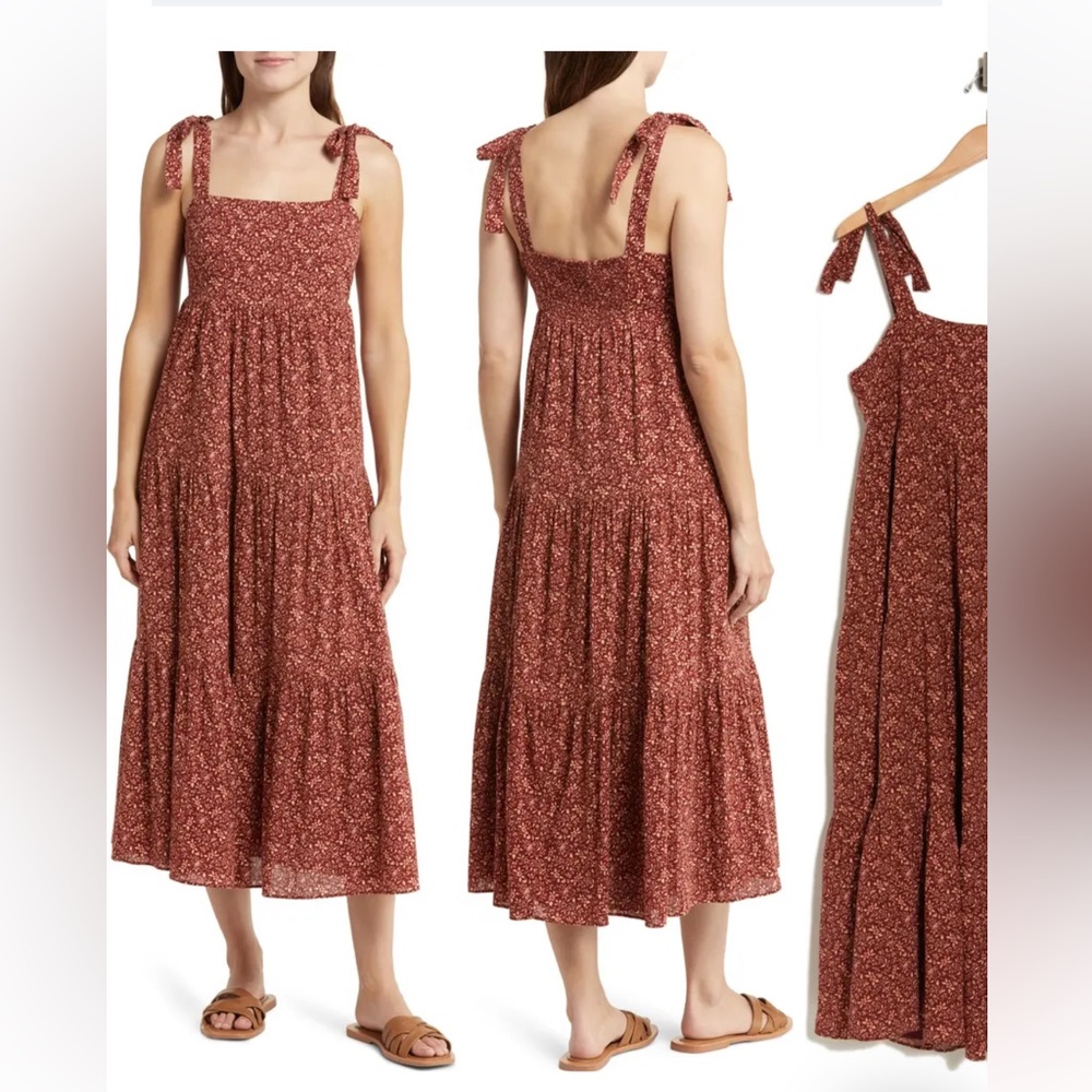 Madewell Floral Tie Strap Cotton Sundress Small